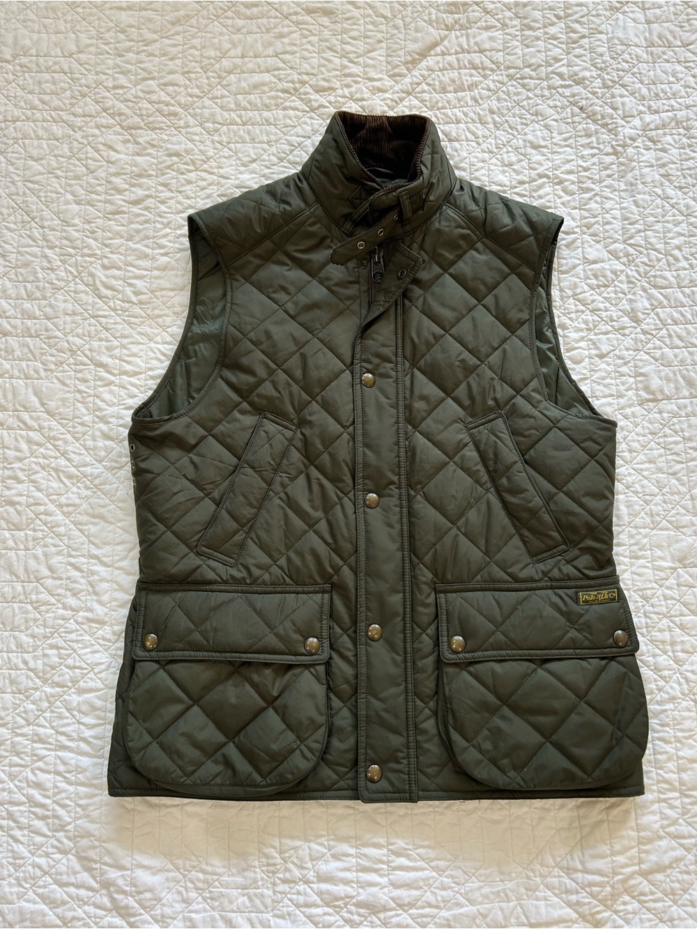 Polo Ralph Lauren Quilted Green Hunting Vest M Medium